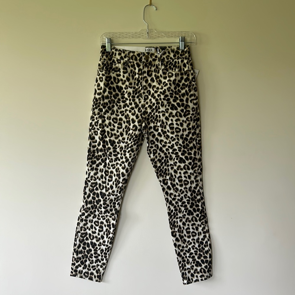Frame leopard print jeans, size 26, NWT